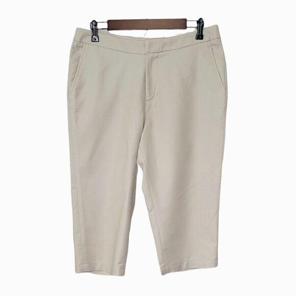 Coldwater Creek Natural Fit Tan Double Cloth Crop Pants Size 12P - Picture 1 of 7
